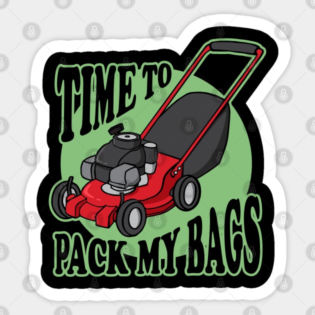 Funny Lawn Mower Grass Cutting and Bagging Sticker by Huhnerdieb Apparel